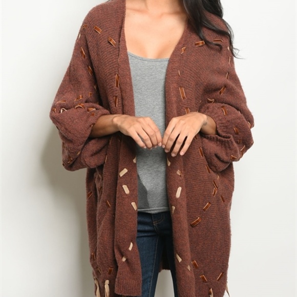 Sweaters - KNIT CARDIGAN WITH RIBBON DETAIL